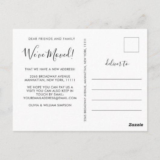 Watercolor Christmas Door Moving Announcement Postkarte (Rückseite)