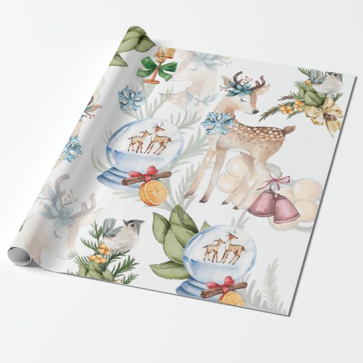 Watercolor Christmas Elegante Geschenkpapier (Ungerollt)