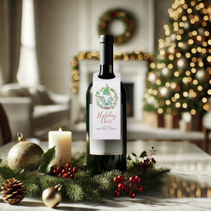 Watercolor Christmas Gnome Flaschenanhänger