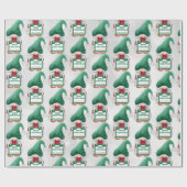 Watercolor Christmas Gnome Geschenkpapier (Flach)