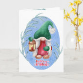 Watercolor Christmas Gnome Karte (Gelbe Blume)