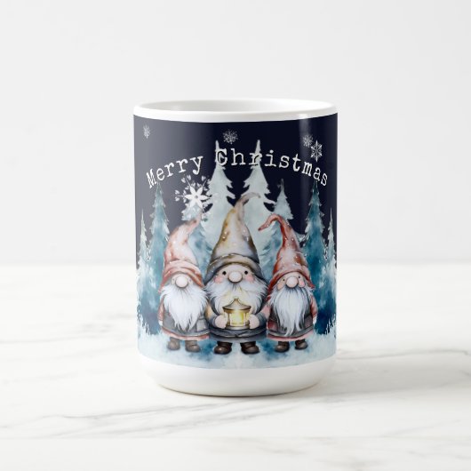 Watercolor Christmas Gnomes Kaffeetasse (Mittel)