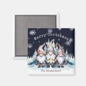 Watercolor Christmas Gnomes Personalized Magnet (Vorderseite/Rückseite)