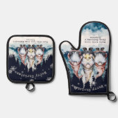 Watercolor Christmas Gnomes Personalized Ofenhandschuh & Topflappen-Set (Vorderseite)