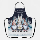 Watercolor Christmas Gnomes Personalized Schürze (Vorderseite)