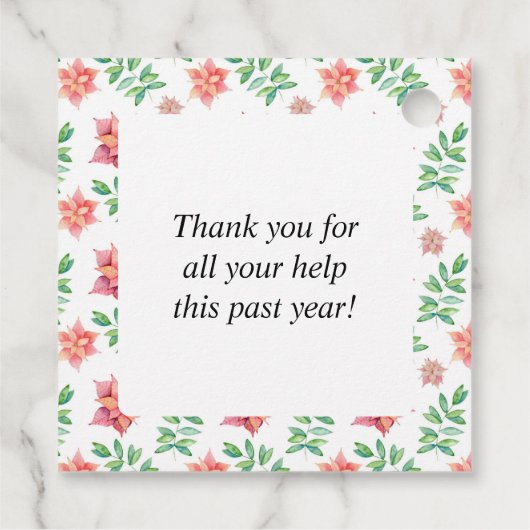 Watercolor Christmas Holiday Geschenkanhänger (Rückseite)