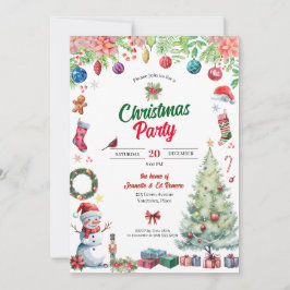 Watercolor Christmas Holiday Party Einladung