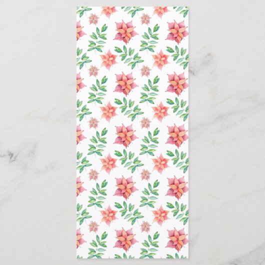 Watercolor Christmas Holiday Party Menükarte (Rückseite)