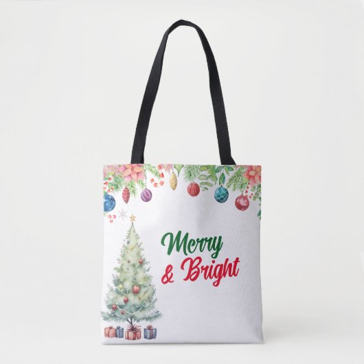 Watercolor Christmas Holiday Tasche (Vorderseite)