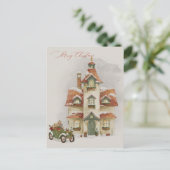Watercolor Christmas Holidays Postcard Postkarte (Stehend Vorderseite)