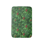 Watercolor Christmas Holly Berries Badematte (Vorderseite Vertikal)
