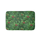 Watercolor Christmas Holly Berries Badematte (Vorderseite)