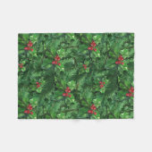 Watercolor Christmas Holly Berries Fleecedecke (Vorderseite (Horizontal))