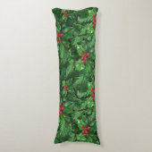 Watercolor Christmas Holly Berries Seitenschläferkissen (Vorderseite Vertikal)