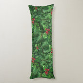 Watercolor Christmas Holly Berries Seitenschläferkissen (Rückseite (Vertikal))