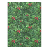 Watercolor Christmas Holly Berries Tischdecke (Vorderseite)