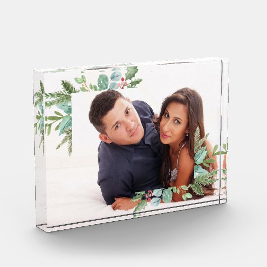 Watercolor Christmas Holly Jolly Couple Foto (Links)