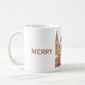 Watercolor Christmas in London Red Bus, Big Ben Kaffeetasse (Links)