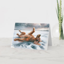 Watercolor Christmas Irish Setter Feiertagskarte