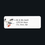 Watercolor Christmas Magpie Bird Berry Bush<br><div class="desc">Weihnachtsmagpie Bird Berry Bush Aquarellfarben Mit Ihrem Namen und Ihrer Adresse anpassen oder personalisieren</div>