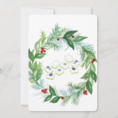 Watercolor Christmas MAHJONG Holiday Wreath L Einladung (Rückseite)
