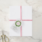 Watercolor Christmas Monogram Strike Bow Wreath Geschenkanhänger (Mit Garn)