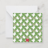 Watercolor Christmas Monogram Strike Bow Wreath Mitteilungskarte (Rückseite)