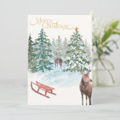 Watercolor Christmas Non-Photo Card Dankeskarte (Stehend Vorderseite)