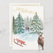 Watercolor Christmas Non-Photo Card Dankeskarte (Vorne/Hinten)