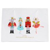 Watercolor Christmas Nutcracker Characters Große Geschenktüte (Vorderseite)