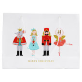Watercolor Christmas Nutcracker Characters Große Geschenktüte (Rückseite)