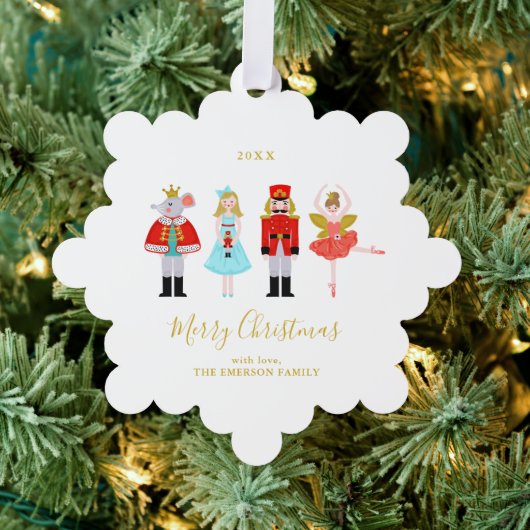 Watercolor Christmas Nutcracker Custom Foto Ornament Karte (Insitu (Baum))