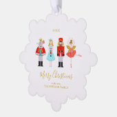 Watercolor Christmas Nutcracker Custom Foto Ornament Karte (Linke Ecke)