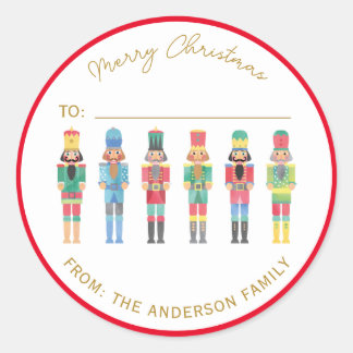 WATERCOLOR CHRISTMAS NUTCRACKER GIFT STICKER