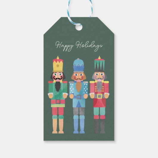 WATERCOLOR CHRISTMAS NUTCRACKER GIFT STICKER GESCHENKANHÄNGER (Rückseite)