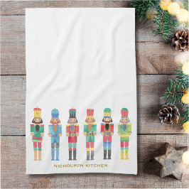 WATERCOLOR CHRISTMAS NUTCRACKERS GESCHIRRTUCH