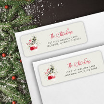 Watercolor Christmas Ornament Return Address Label