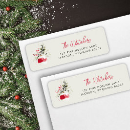 Watercolor Christmas Ornament Return Address Label