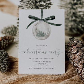 Watercolor Christmas Party Invitation Einladung