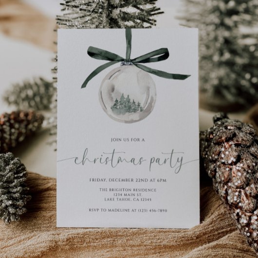 Watercolor Christmas Party Invitation Einladung