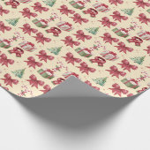 Watercolor Christmas Pattern Gift Geschenkpapier (Ecke)