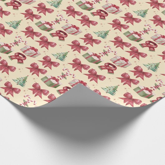 Watercolor Christmas Pattern Gift Geschenkpapier (Ecke)