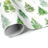 Watercolor Christmas Pine Tree Geschenkpapier (Rolleneckpunkt)