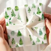 Watercolor Christmas Pine Tree Geschenkpapier