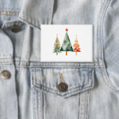 Watercolor Christmas Pine Trees Button (Insitu)