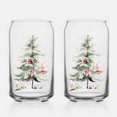 Watercolor Christmas Pine Trees Dosenglas (Vorderseite)