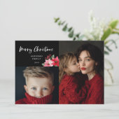 Watercolor Christmas Poinsettia Design Ankündigung (Stehend Vorderseite)