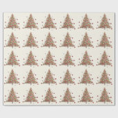 Watercolor Christmas Polka Dot Tree Geschenkpapier (Flach)
