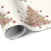 Watercolor Christmas Polka Dot Tree Geschenkpapier (Rolleneckpunkt)