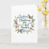 Watercolor Christmas Teacher Card – Festive Winter Karte (Gelbe Blume)
